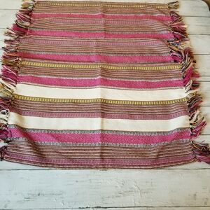 World Market Woven Multi Stripe Tassel Placemats Qty 4